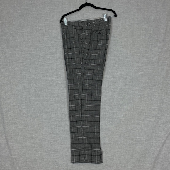 Ellen Tracy Dress Pants Sz 10 Gray Plaid Straight Leg - Picture 3 of 11